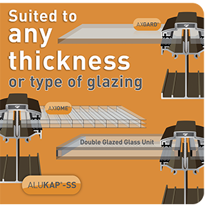 ALUKAP<sup>®</sup>-SS SELF SUPPORT GLAZING BARS SUIT ANY THICKNESS OF GLAZING
